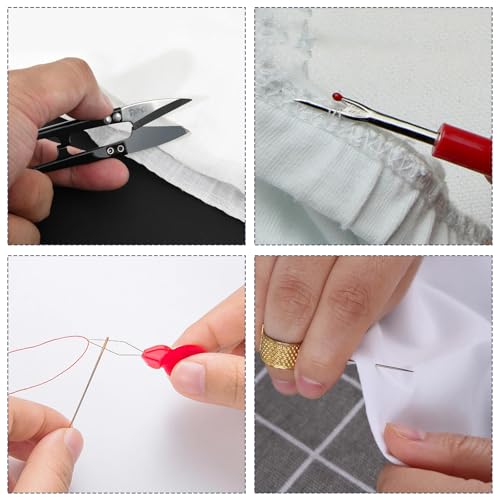 Edge Stit Lock and Sewing Gauge Set, 11pcs 3mm/4mm Hand Sewing Guide Tool for Daily Garment Mending and Precision Quilting Projects with Rulers Seam Ripper