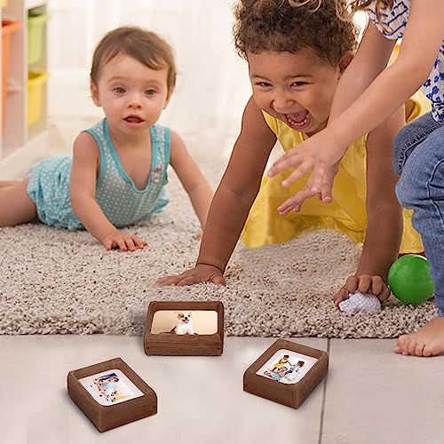 2x3 Picture Frame with 1x2 Mat - Natural Walnut Wood Mini Rustic Frame, Wall & Tabletop Display for Baby & Pet Photos (2x3,Walnut) - color: Walnut, size: 2X3