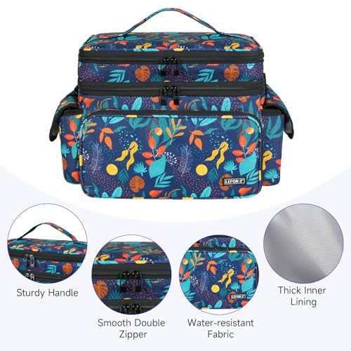 LEFOR·Z Large Sewing Supplies Organizer Bag(13 x 8 x 9 in),Sewing Basket - color: Print Color