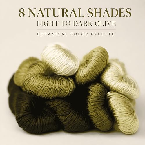 Natural 100% Silk Thread, Handmade Embroidery Thread Silk Floss 8 Colors 110m Each (85) - color: 85