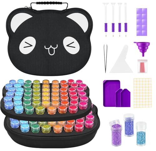 ZORETCO Diamond Art Storage - 120 Containers Diamond Art Kits for Adults - color: Black, size: 120 Jars