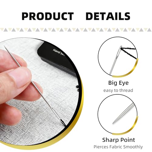 35pcs Steel Needles for Hand Sewing with Threaders Tape Measure