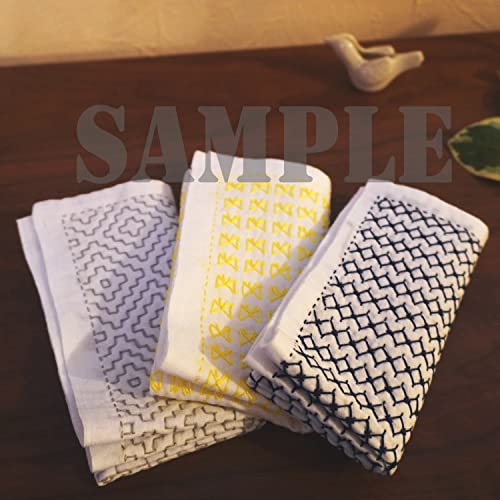 DARUMA Hitomezashi Sashiko Kit – Premium Japanese Made Needle and Thread Kit with Sashiko Fukin, Thread, Needles, Thimble – Ready to Use Set (Persimmon Flower Pattern) - color: Persimmon Flower Pattern