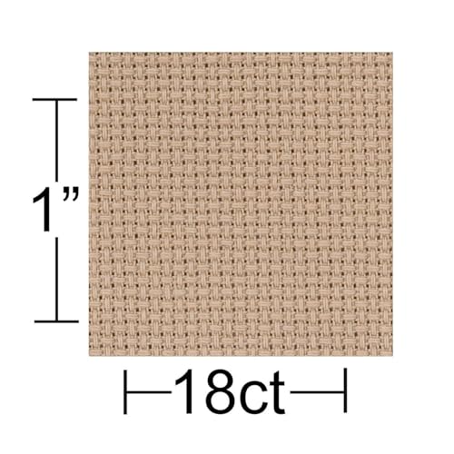 Essentials By Leisure Arts Aida Cloth, 18 Count, Beige, Cross Stitch Fabric, Embroidery Fabric, Cross Stitch Supplies for Crafting, Stitching, and Sewing Projects 15X18