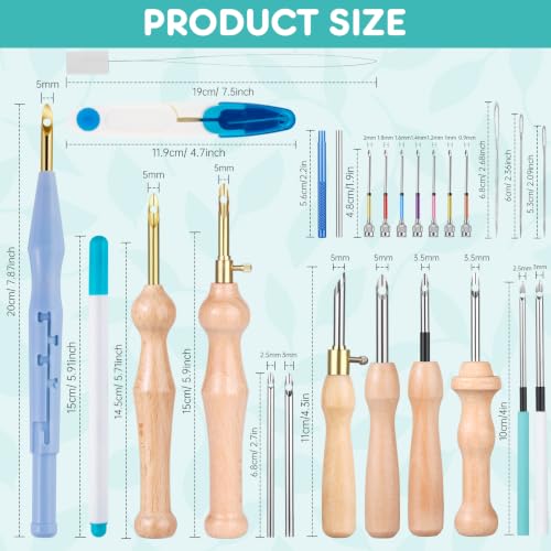 37Pcs Punch Needle Kit, Punch Needle Tools Set with Storage Case(White) - color: White