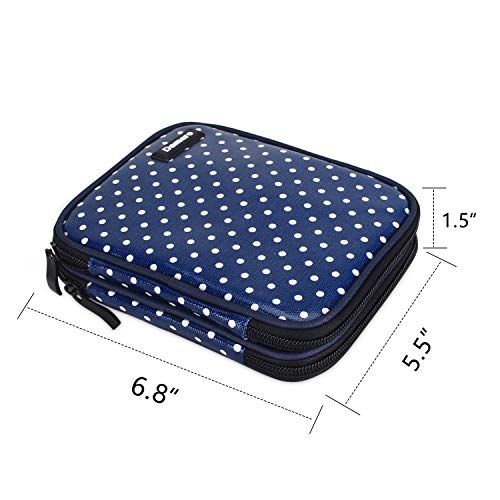 Damero Crochet Hook Case Organizer Empty, Medium, Blue Dots - color: Blue Dots, size: Medium (For Up to 6.5'' Needles)