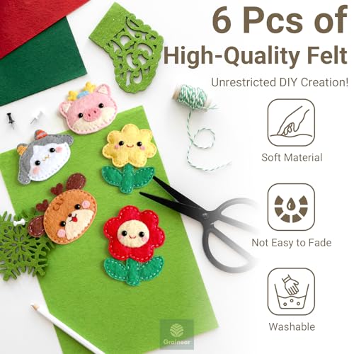 Orange Soft Felt Sheets for Crafts, 9" x 12", 1.6mm Thick, 6 Pcs - color: Orange
