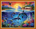Dooxvey Cross Stitch Kits for Adults Beginners - Full Range of Stamped Kits - 11CT Cross Stitch Patterns - Dolphin Underwater World - 16x20 inch - color: Artpattern10