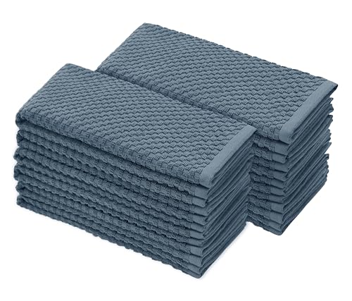 COTTON CRAFT Amazing Kitchen Towel - 12 Pack 100% Cotton Waffle Terry Towel - color: Blue, size: 12 Pack