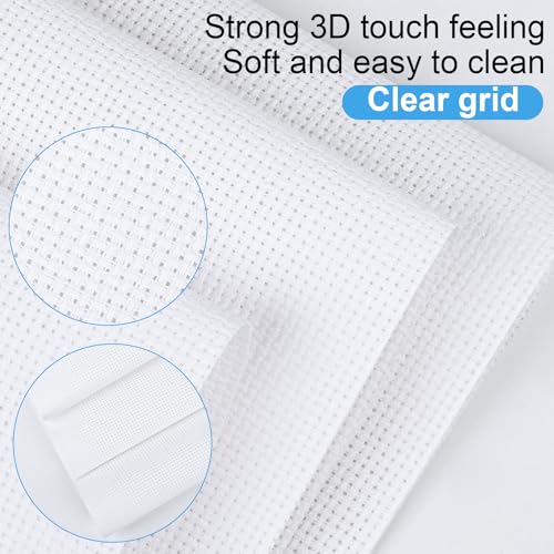 MYFAMIREA 16PCS Cross Stitch Fabric, 4 Sizes White Aida Cloth 14 Count Craft Embroidery Cloth Classic Reserve Cross Stitch for Home DIY Handmade Needlework Embroidery Decoration, 5.9 to 11.8 inch - color: White, size: 14 CT 5.9-11.8In (16 PCS)