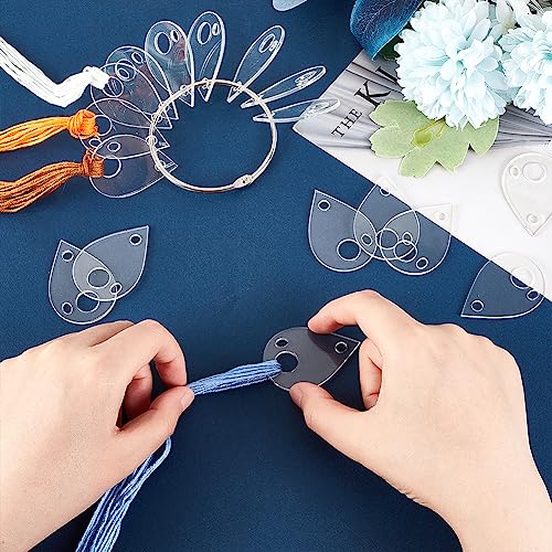 OLYCRAFT 50Pcs Clear Acrylic Bobbins with Hinged Ring Teardrop Acrylic Bobbins Cross Stitch Tread Bobbins Sewing Thread Winding Thread Bobbins Organizers for Sewing Storage DIY Crafts - color: Teardrop