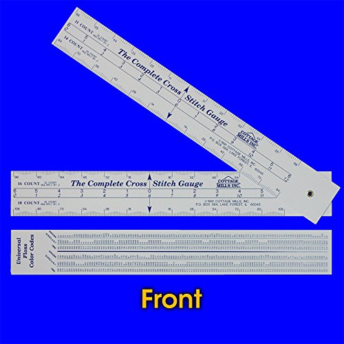 Complete Cross Stitch Gauge – Scales for 12 Fabric Counts + Floss # Chart