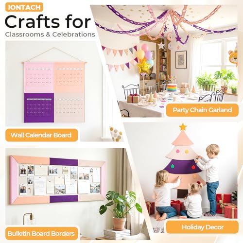 IONTACH 9" X 36" Soft Felt Sheets 1.6mm Thick (4 Packs, Purple) - color: Purple