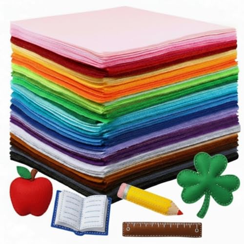 Reginary 120 Pcs 12 x 8 Inch Felt Sheets Bulk for Craft 40 Assorted Color - color: Classic, size: 12 x 8 Inch