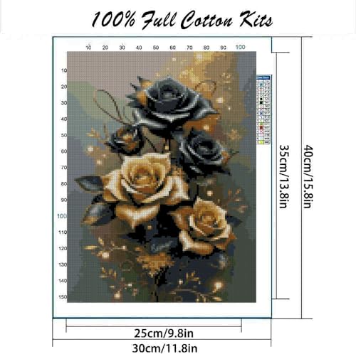 MYBISYMQQ Stamping Cross Stitch Kit Flowers, Counting Cross Stitch Kit for Adult Beginners, Full Line DIY Cross Stitch Stitching Kit for Home Decor Cross Stitch Patterns 15.7x11.8inches - color: D067
