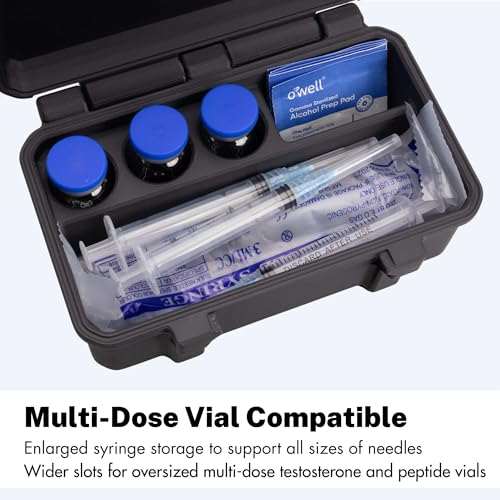 Peptide Case for 10ml Vials with Syringe and Skin Wipe Storage