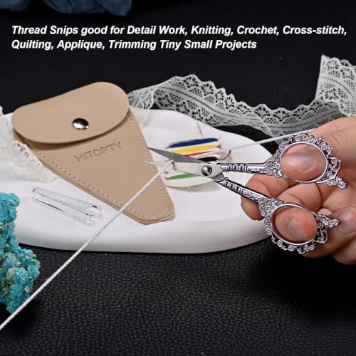 Sewing Embroidery Scissors, 4.5’’ Sharp Crochet Shears with Cover - color: Purple