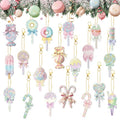 Tondiamo 20 Pcs Christmas Macaron Candy Diamond Painting Keychain Kits 5d DIY Diamond Art Pendants Double Sided Hanging Key Chains for Christmas Party Decoration DIY - style: Macaron Candies