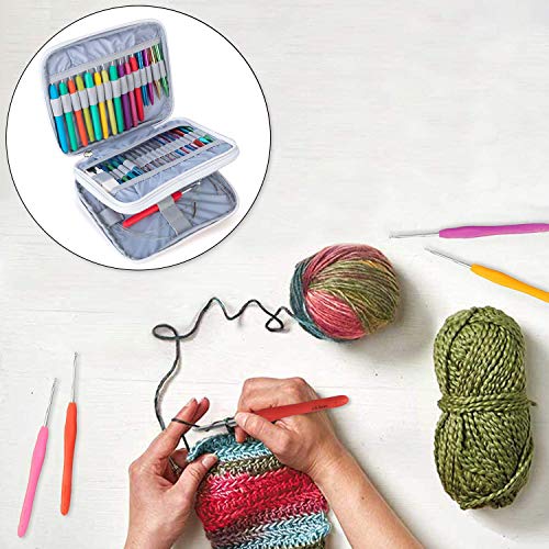 Teamoy Crochet Hook Organizer Case, Empty Crochet Hook Holder, Cats Pink - color: Cats Pink