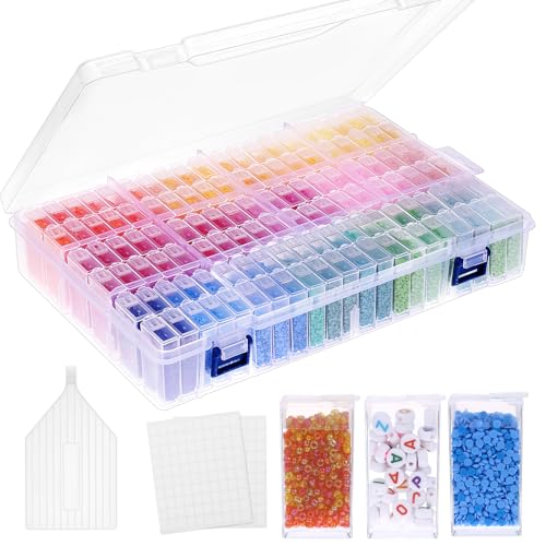 SGHUO Diamond Painting Storage Container 120 Slots Bead Organizer Box Tools - style: 120