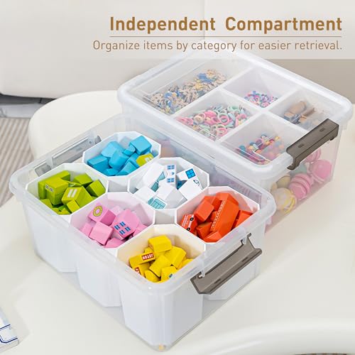 Citylife 17QT 4Packs Clear Craft Organizers and Storage Bins with Lids - size: 17 Qt- 4 Pack- W