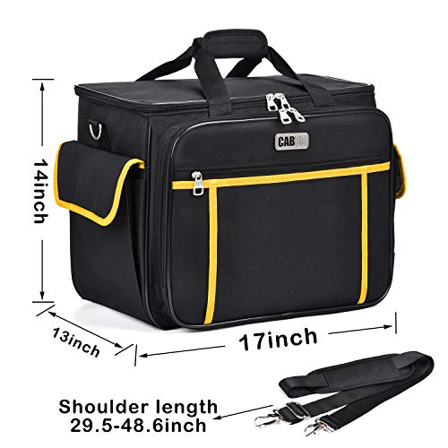 CAB55 Sewing Machine Case - Carrying Bag with Removable Padding, Tote for Machine and Accessories - color: Black