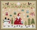 Howie's Needlepoint Cross Stitch Kits, 14CT Pre-Printed Christmas Pattern Embroidery Kits, Full Range of Stamped Starter Needlework Kits (Santa Claus 11, 11.42 x 8.66inch) - color: Santa Claus 11