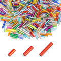 MECCANIXITY 2000pcs Glass Bugle Beads 4/6/9mm Long Tube Cylinder Beads - color: Multicolor