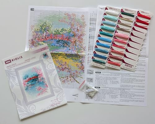 RIOLIS 1745 Sakura. Bridge Counted Cross Stitch Kit 7.09 x 9.45 in - style: Sakura. Bridge 1745