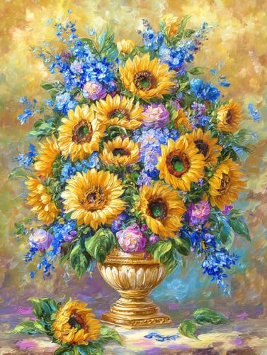 Moohue 14ct Counted Stamped Cross Stitch Kits for Adults Flowers Printed Cross Stitch Patterns Art Crafts Cross Stitch Supplies (Flowers 11) - color: Flowers 11