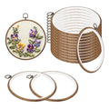 PATIKIL 8inch Embroidery Hoops, 15Pieces Imitated Wood Circle Frame Cross Stitch Hoop Ring for Embroidery Art Craft Sewing Ornaments Hanging Decoration - size: 8inch