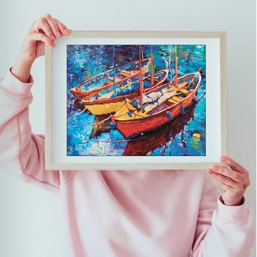 DIAMOND DOTZ Dream Boats Sea Diamond Painting Kit for Adults with Gems - size: Dream Boats"