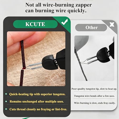 Chispee Thread Burner with one Touch,Thread Zapper for Burning and Trimming Lines, Fast Melting Wax, Leather Heat Transfer, and Stringing Projects (1Pc Burner Pen+10Pcs Tips) - color: Gold Gen 2 - 10 Tips