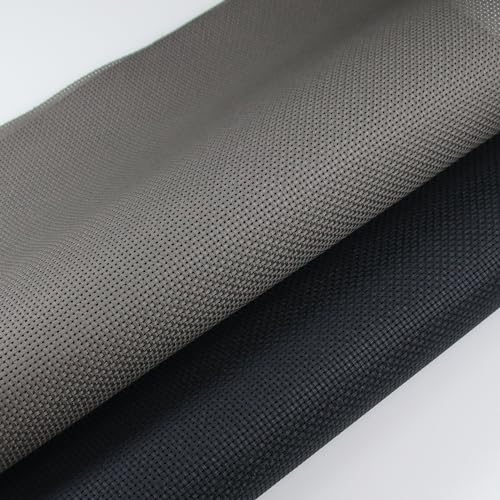 KCS 2 pc of 15" x 18"(38cmx45cm) Counted Cross Stitch Cotton Aida Cloth Needlework Fabric Box (Dark Grey+Black, 11CT) - color: Dark Grey+black, size: 11CT