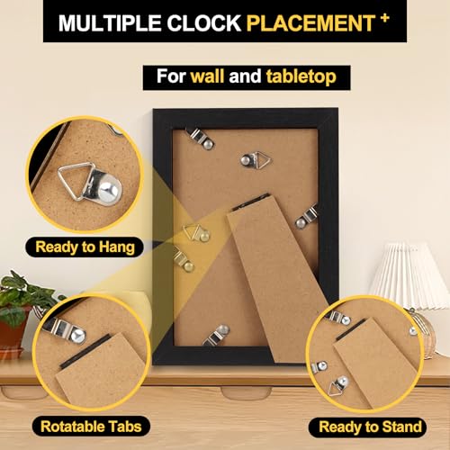 TOFOREVO 4x6 Picture Frames Set of 2, Black - color: Black Wood Grain, size: 4x6