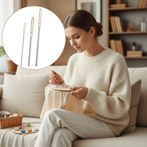 BOHUIZ 36 Pcs Yarn Needle, Tapestry Needle Large Eye Blunt Needles for Sewing Knitting Crochet Stringing Weaving Embroidery