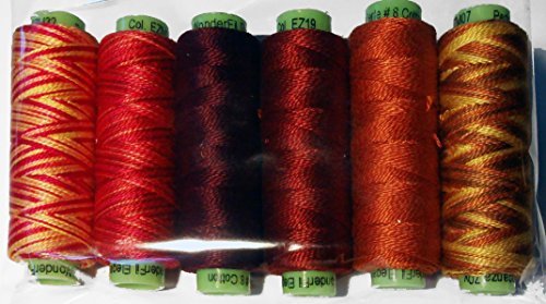 Sue Spargo Eleganza #8 Perle, Six 70yd Spools Polished Cotton for Embroidery (05 - Harvest)