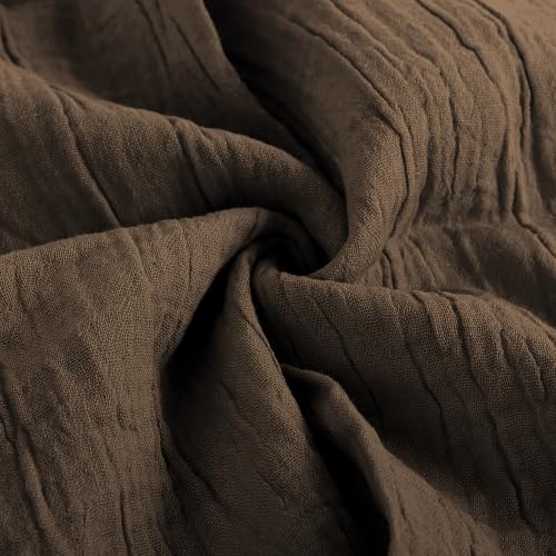 FINGERCRAFT Lace Cloth Napkins, Cotton Gauze, Set of 4, 20x20 in,Warm Taupe - color: Taupe Gauze, size: 20" x 20" (Set of 4)
