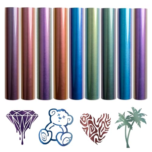 Tintnut Chameleon Heat Transfer Vinyl,9 Sheets 12×10in Iron on Vinyl ﻿ - color: Blue