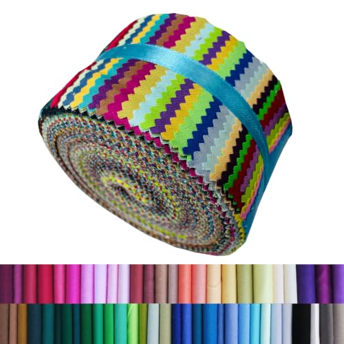 100% Cotton Quilting Fabric Jelly Roll Fabric-40 Solid Color - color: 40 Solid Color