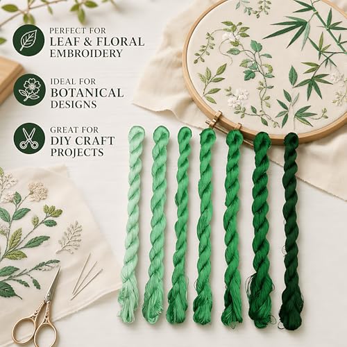 Natural 100% Silk Thread, Handmade Embroidery Thread Silk Floss 7 Colors 110m Each (92) - color: 92
