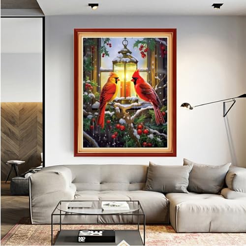 Dooxvey Cross Stitch Kit for Adult Beginners - Night Light Bird 16x20 inch - color: Manual Arts 08