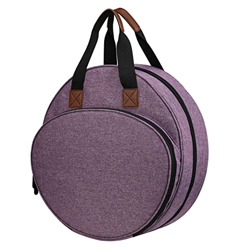 OTRIEK Shinyzone Cross Stitch Storage Bag Purple,Embroidery Projects Bag,Sewing Crafts Storage Tote Bag,Knitting Bags with Zipper Pockets Organiser for Embroidery Hoops,Charts and Threads - color: Purple