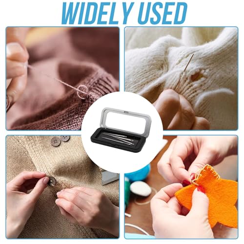 HINGTAI Magnetic Needle Holder Case with Clear Lid, Strong Built-in Magnet Secures Pins Under 10cm, Sewing Needle Organizer Box with Snap Closure, Craft Supplies Storage Gift for Sewers - color: 1Pcs-Medium