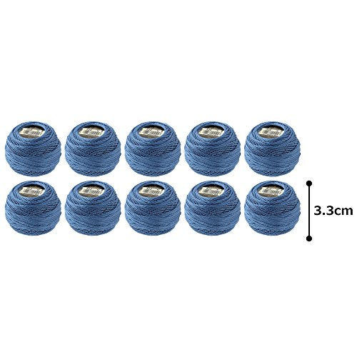 DMC Pearl Cotton Balls, Size 8, Dark Baby Blue - color: Dark Baby Blue, style: 8 Thread Count