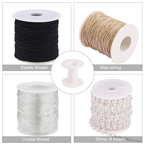 PH PandaHall 20pcs Empty Plastic Spools, 2 Inch Ribbon Spool White Wire Spools Thread String Bobbin Weaving Bobbins Craft Spools for Embroidery Thread, Yarn, Ribbon, Crafts and Sewing