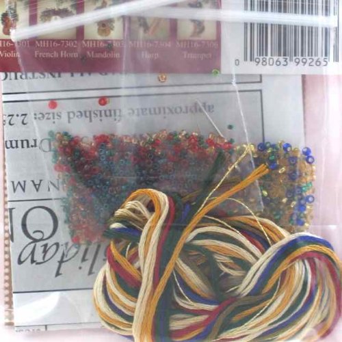 Drum Beaded Counted Cross Stitch Ornament Kit Mill Hill 2007 Holiday Harmony MH167305
