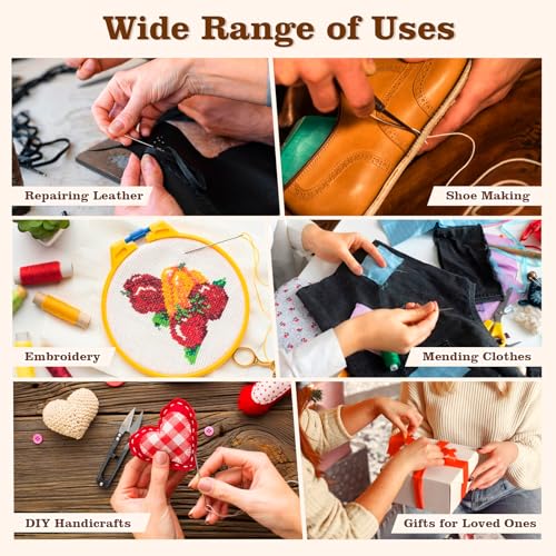 Upholstery Repair Kit, 71 Pcs Heavy Duty Sewing Kit, Leather Stitching Kit - color: Multicolor - Upgraded