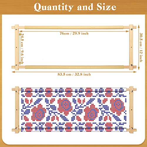Yookeer Cross Stitch Scroll Frame Wood Large Embroidery Holder 33" x 12"
