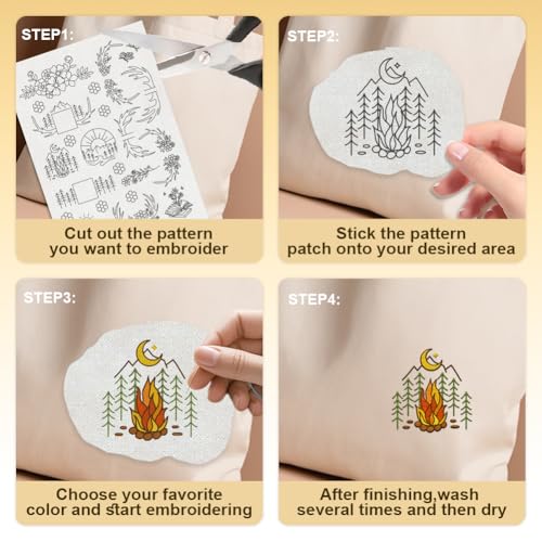 56Pcs Mountain Flower Vine Water Soluble Hand Sewing Stabilizers - style: Flower